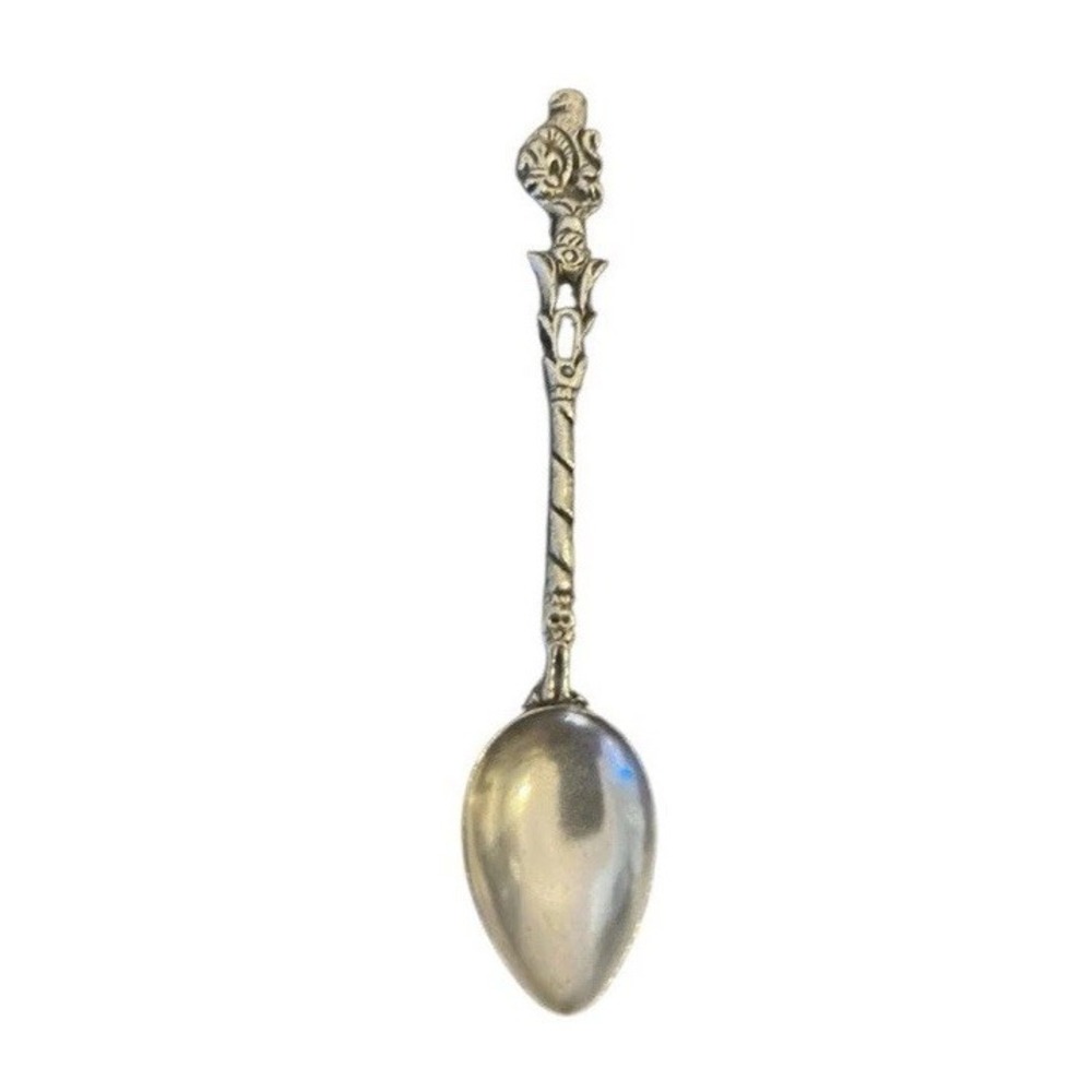 Antique Victorian Silver Intricate Design Spoon 4"‎ Hallmarked "Italy"